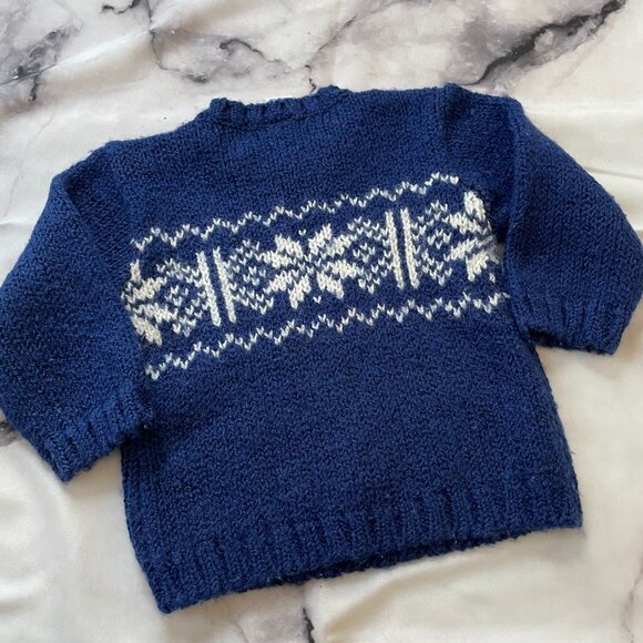 Baby GAP Fair Isle Sweater Blue White Size 2XL (2 Years) - Picture 3 of 9
